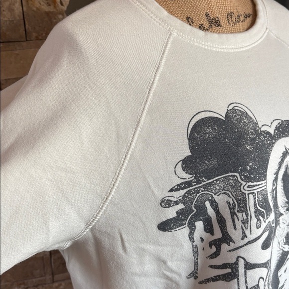 Zutter white cropped horse rearing graphic sweatshirt saguaro long sleeve - Picture 4 of 16